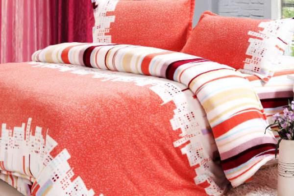   Coral velvet quilt cover